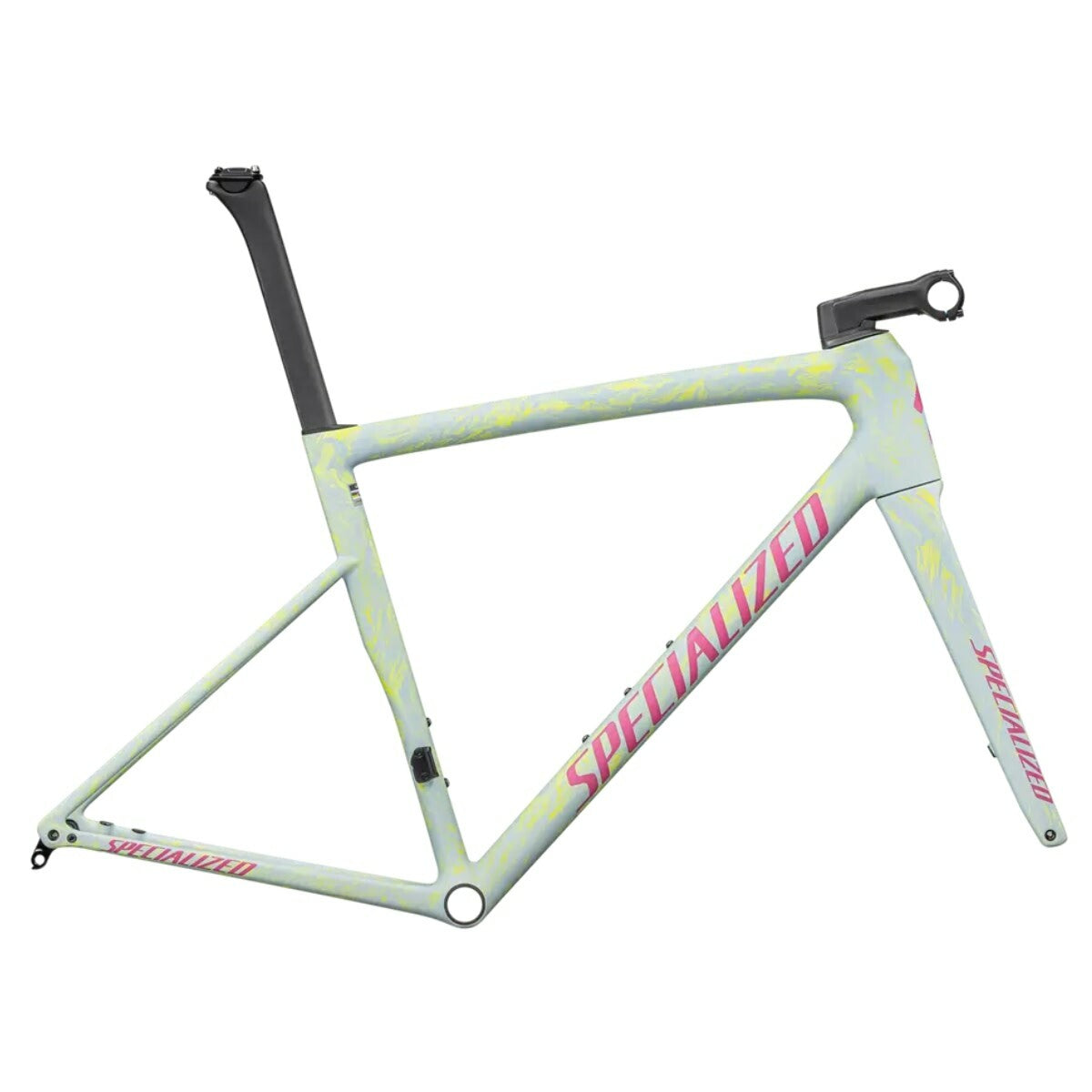 Specialized Tarmac SL8 Jaune/Turquoise/Rose, roues Princeton, Force AXS 54cm, démonstrateur