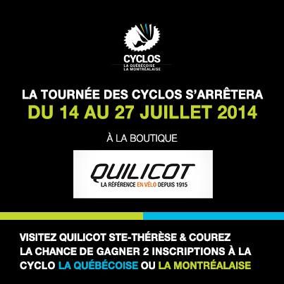 À gagner: un forfait pour deux personnes aux Cyclos La Québécoise ou La Montréalaise