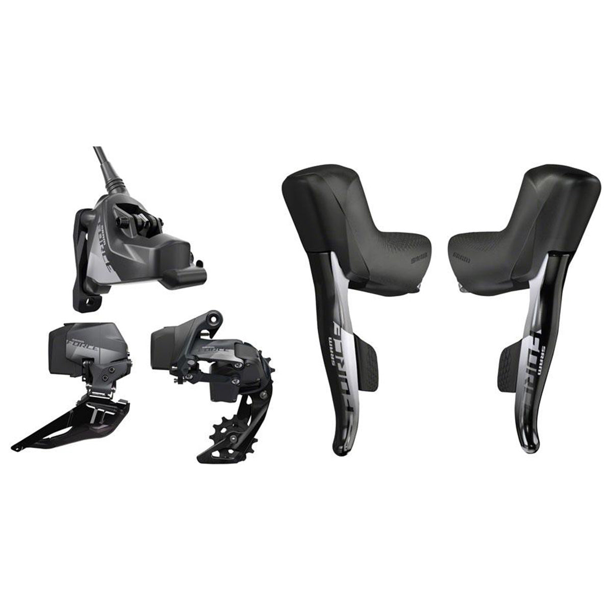 Ensemble de pieces Sram Force etap AXS 2x disque hydraulique flat mount centerlock - inclus manettes / freins / dérailleurs / batterie / chargeur