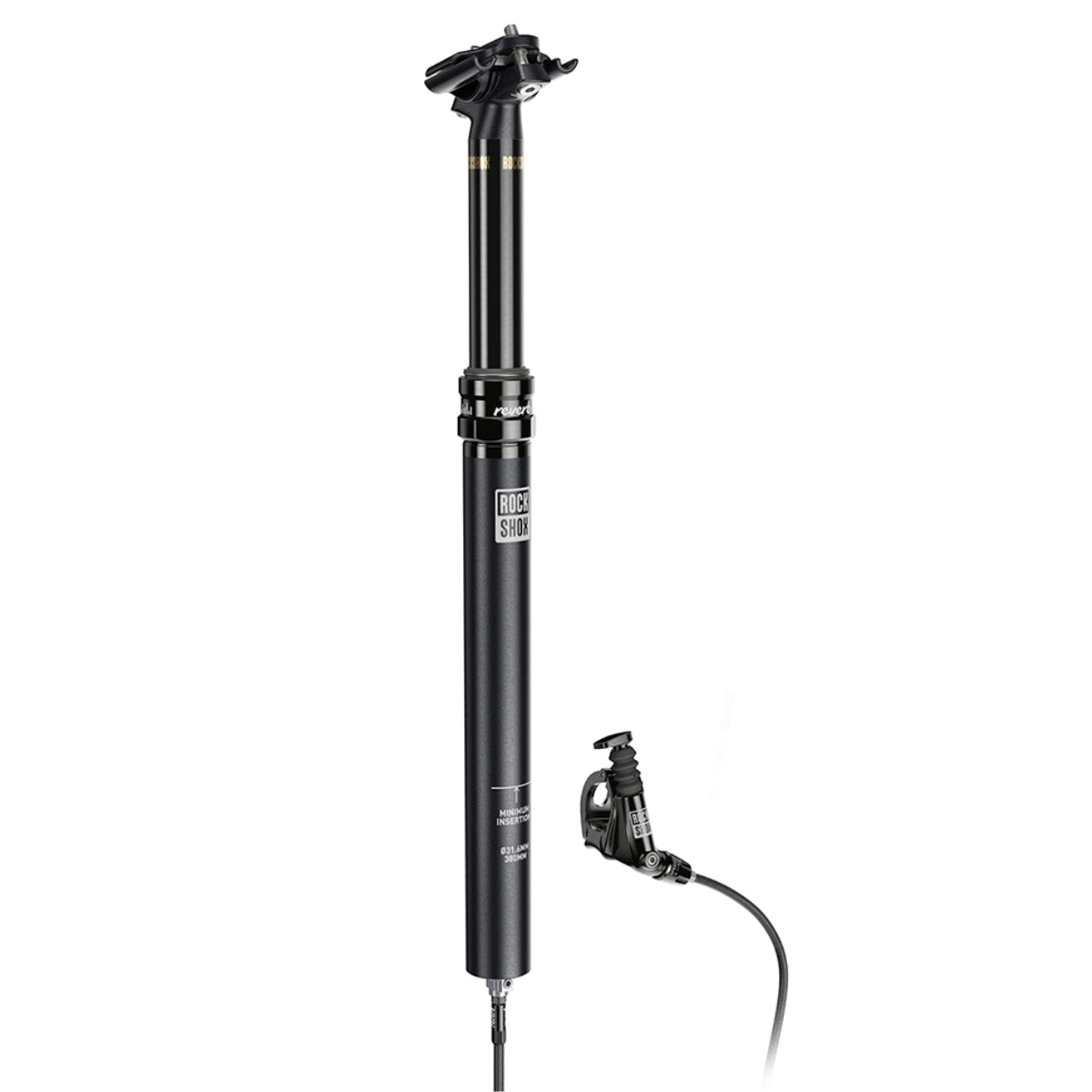 Tige de selle télescopique Rock Shox Reverb 31,6 x 440mm débattement 150mm avec télécommande à droite - Boite ouverte